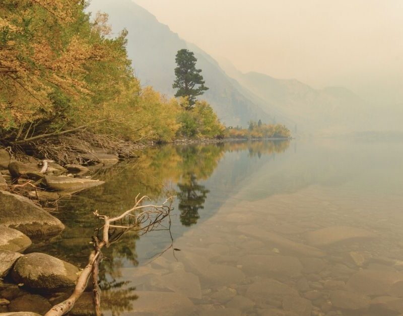 Lake wildfire smoke
