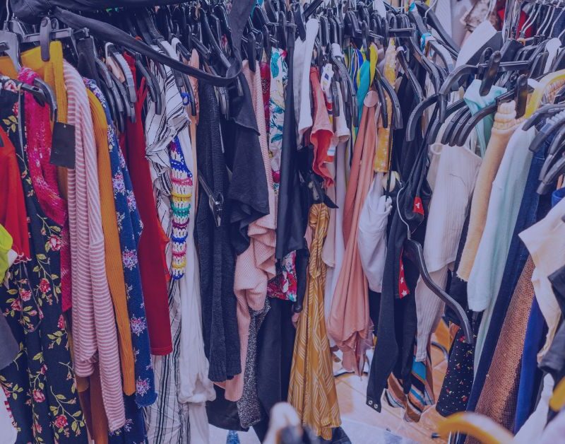 Fast fashion - rack of clothing