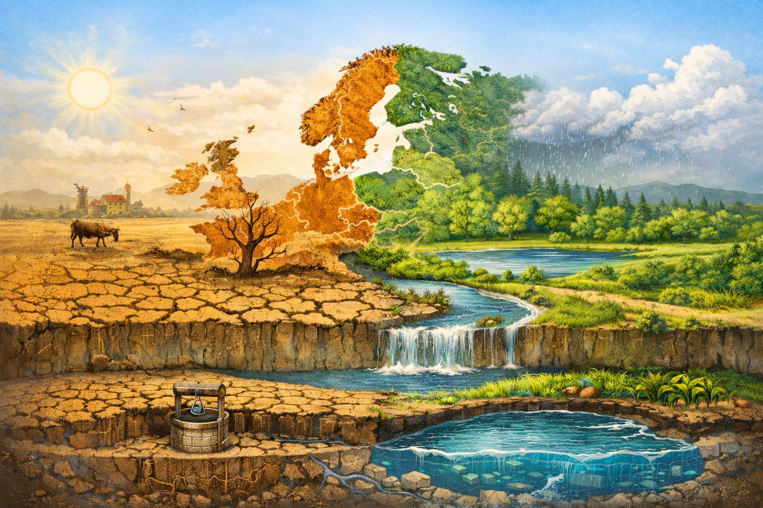 Revealed: Europe’s water reserves drying up due to climate breakdown